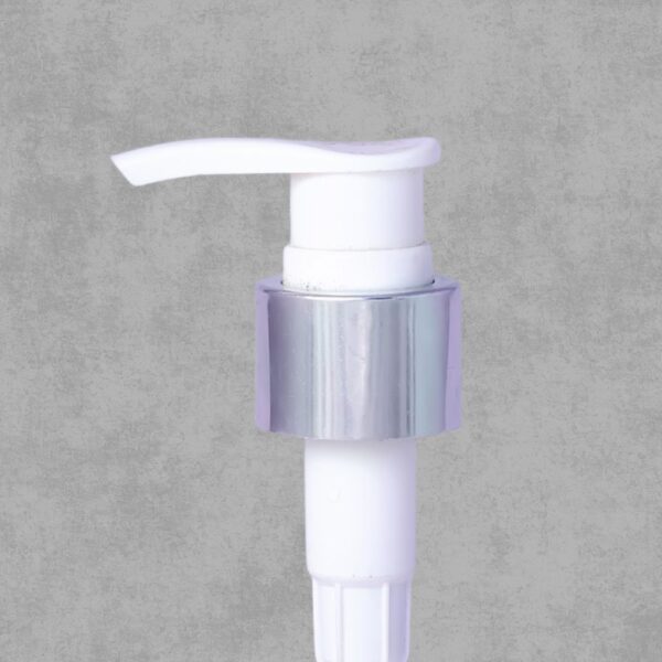 24 mm Lotion Pump white silver – Durable & Leak-Proof Dispenser for Lotions & Creams - Active Plastic
