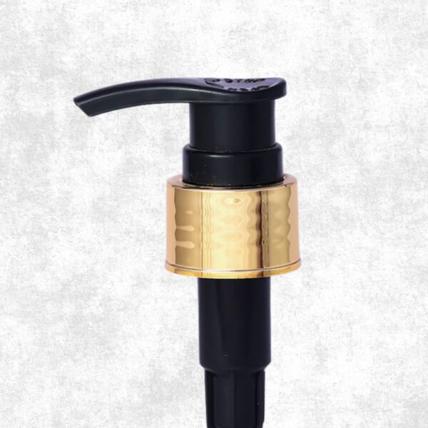 24 mm Lotion Pump black golden – Durable & Leak-Proof Dispenser for Lotions & Creams - Active Plastic