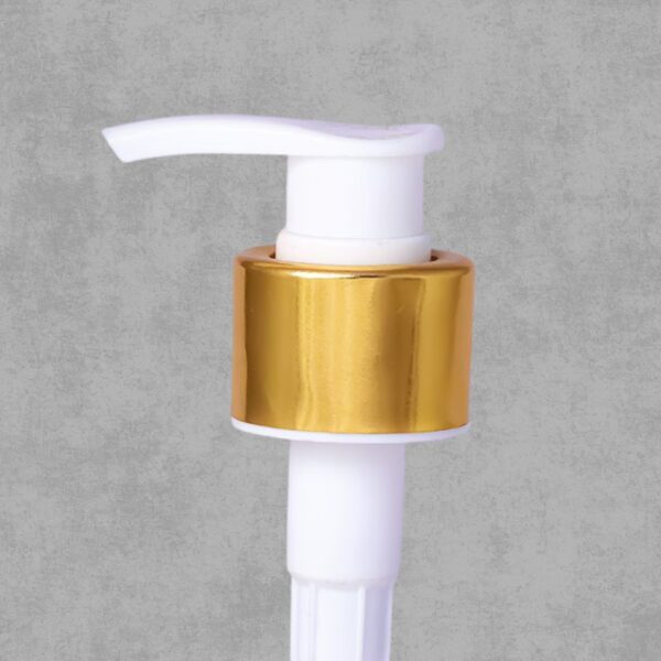 24 mm Lotion Pump white golden – Durable & Leak-Proof Dispenser for Lotions & Creams - Active Plastic